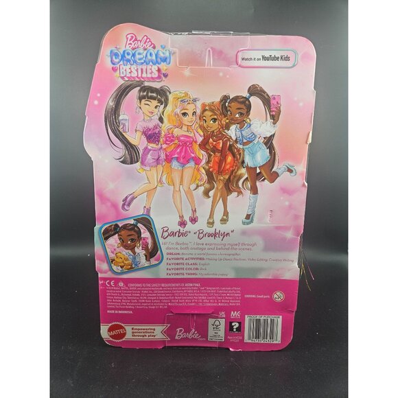 Barbie Dream Besties Brooklyn Doll with Accessories Pet Backpack Music Toy - Picture 6 of 10